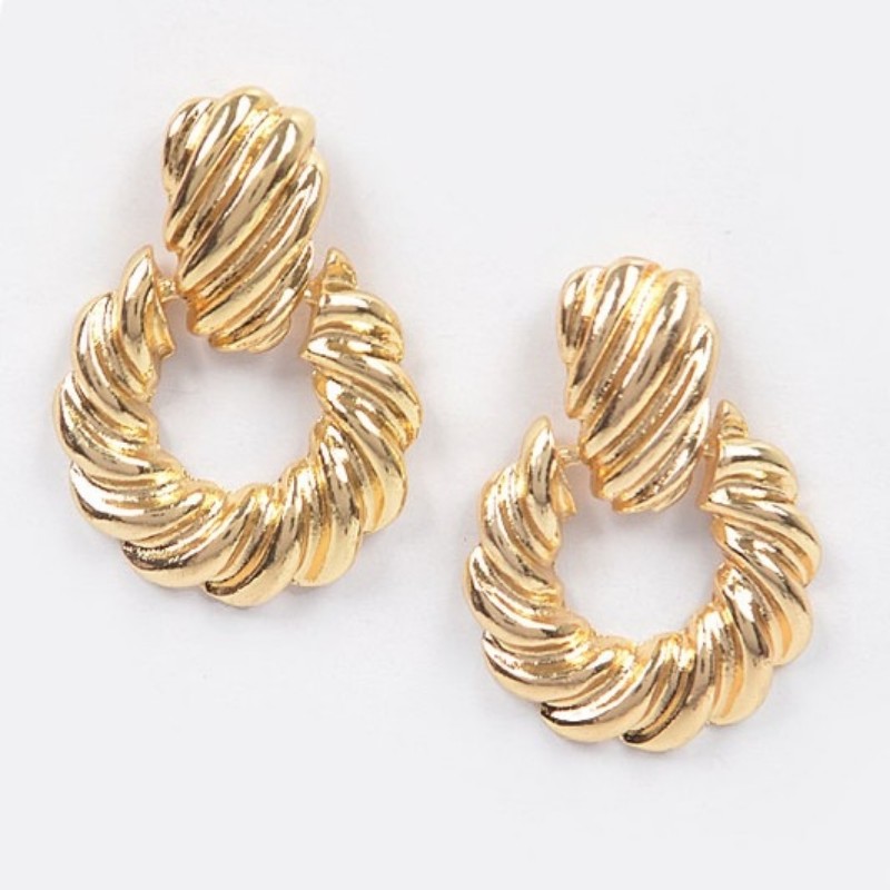 TWISTED METAL EARRING GOLD W