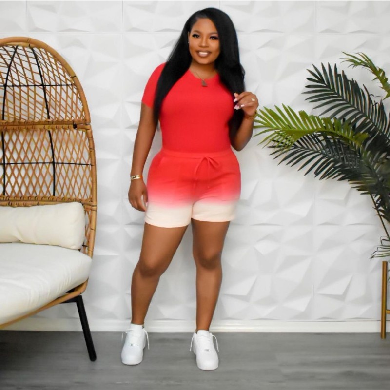 Red cheap drawstring shorts