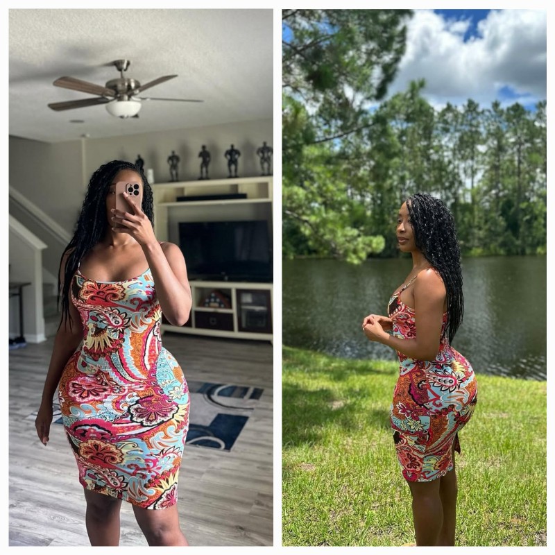 PRINT BODYCON SPAGHETTI