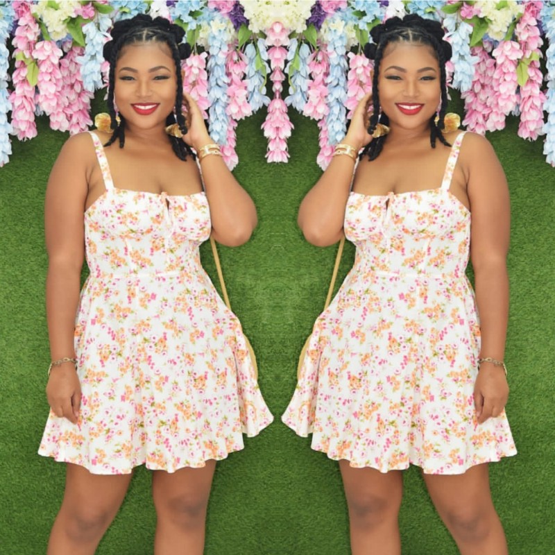FLORAL PRINT CORSET MINI