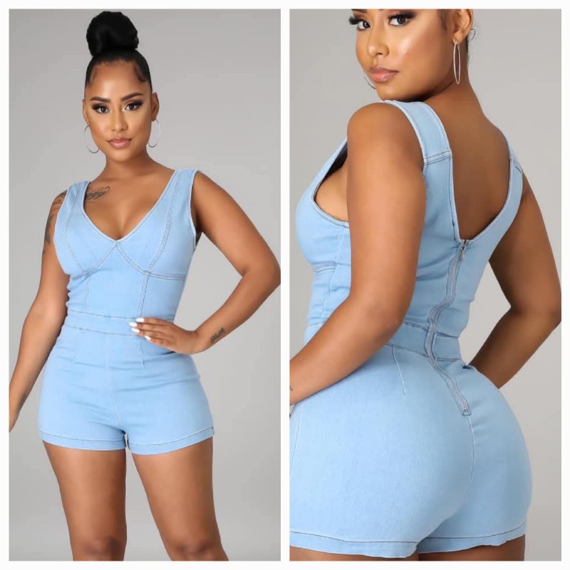 Bustier zip up romper